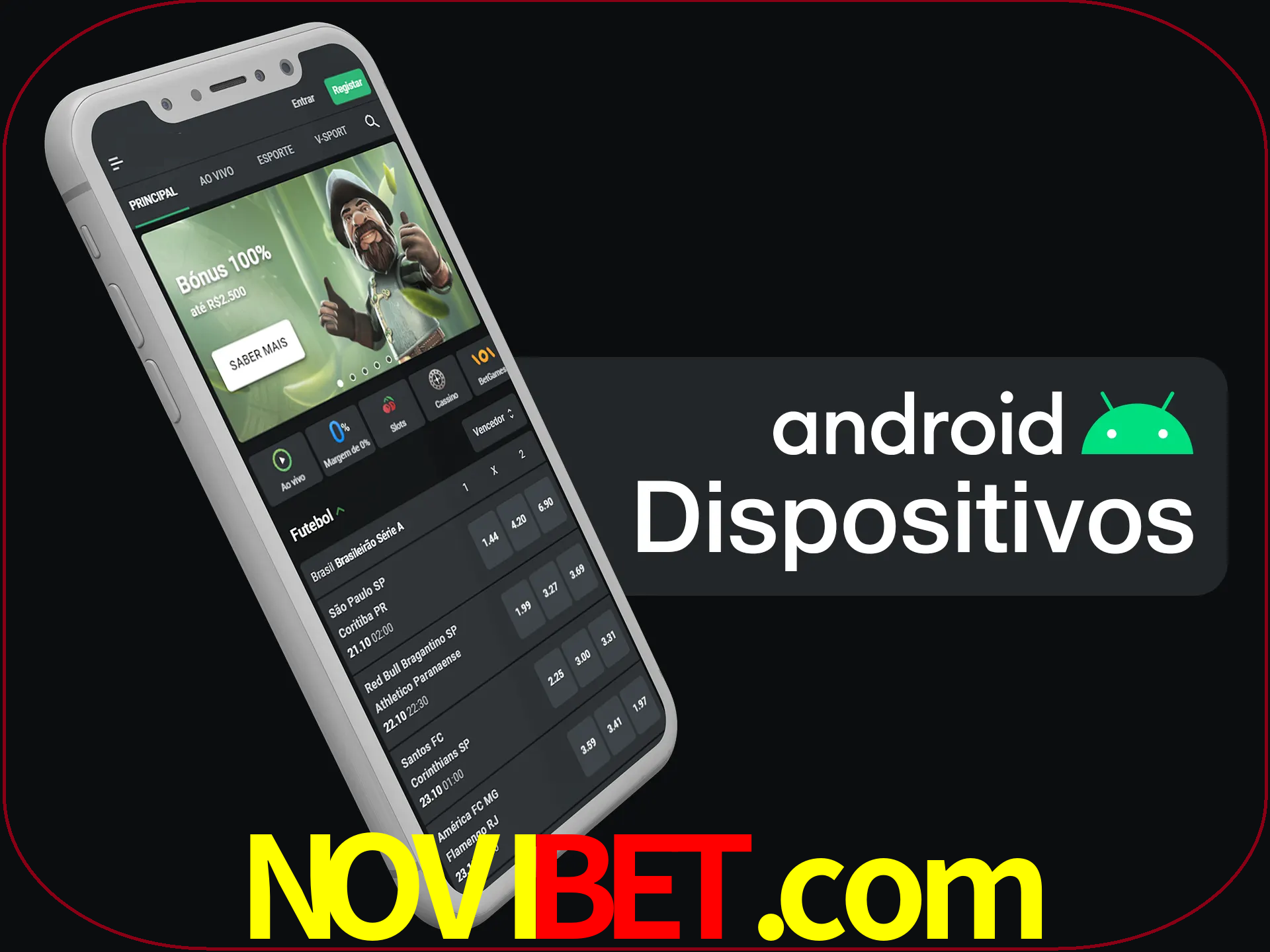O aplicativo suporta a maioria de todos os dispositivos Android.