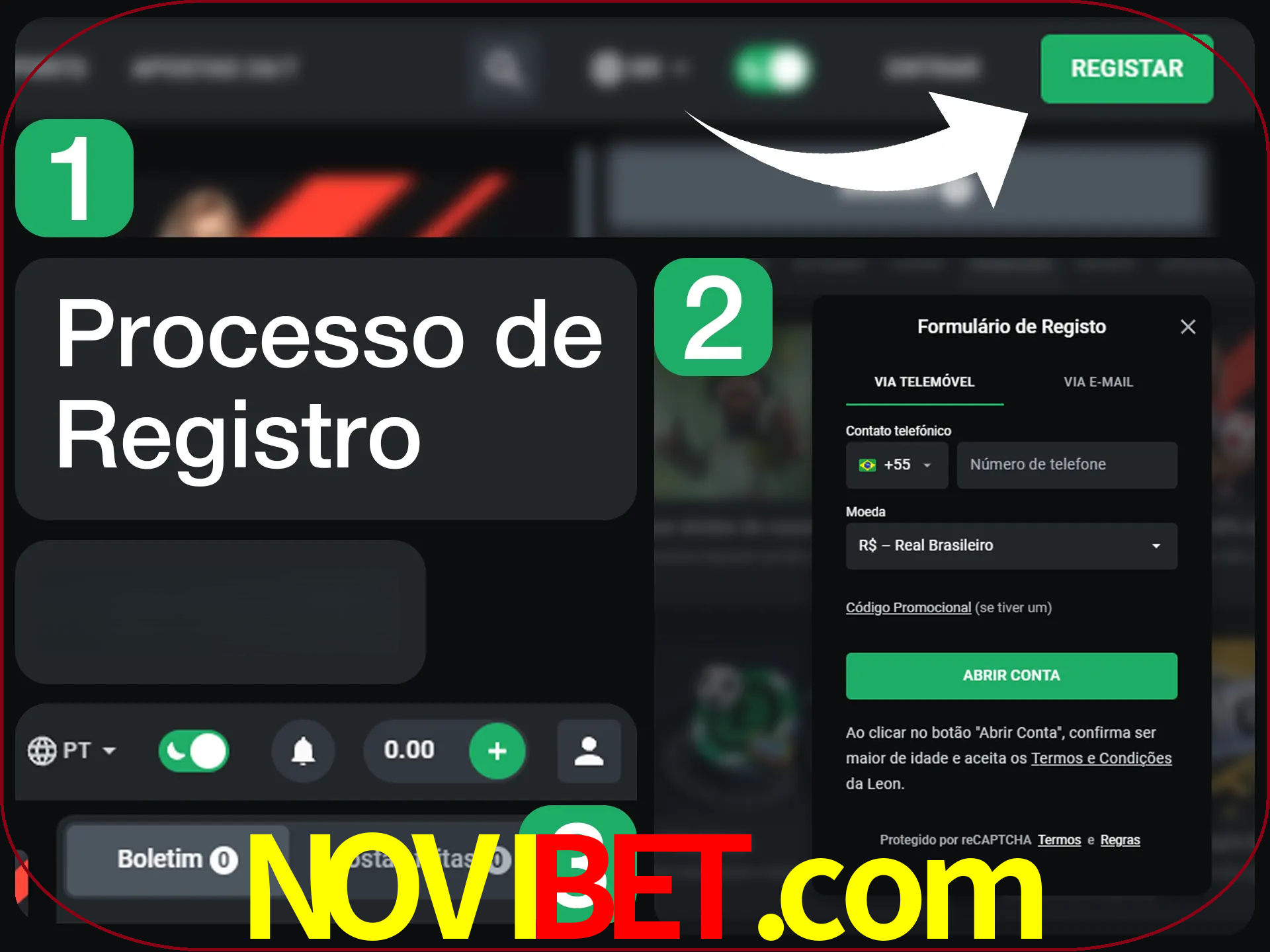 O processo de registro na LeonBet é simples.